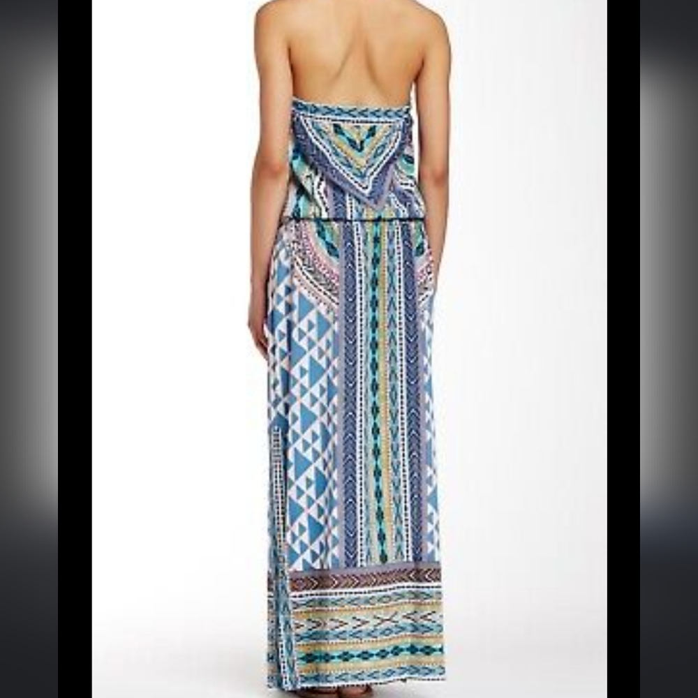 Hale Bob Smocked Pattern maxi dress